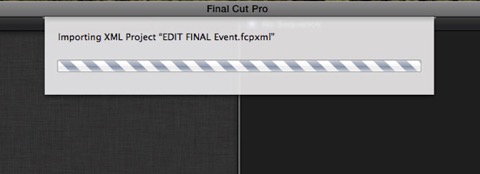 After Translating FCPX will import the XML file. As you can see there is a new Event created with the name of your XML file.